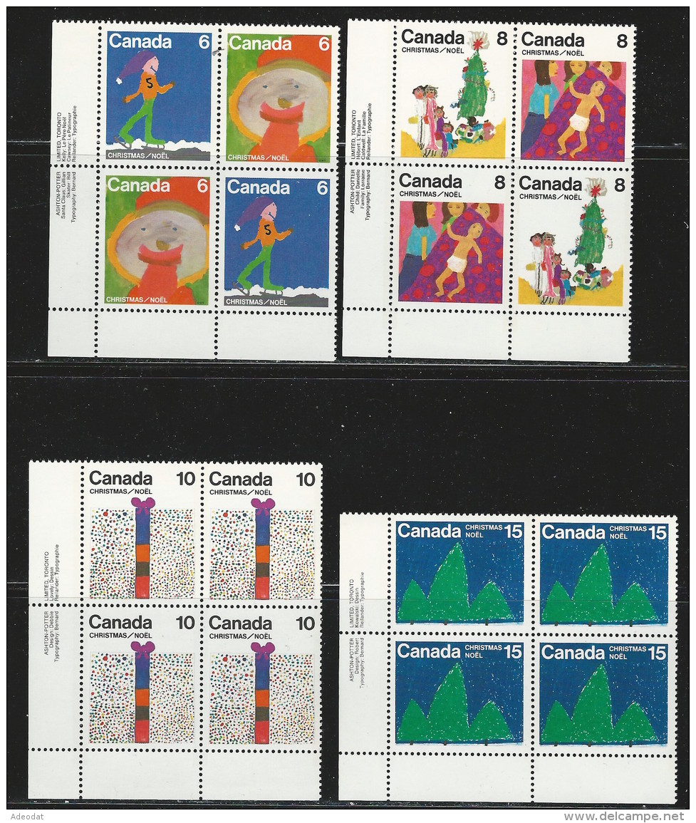 CANADA 1975 SCOTT/UNITRADE 674-679** CORNER BLOCKS - Blocks & Sheetlets