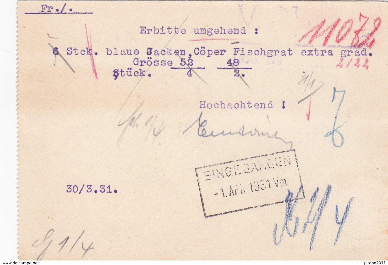 Postkarte Von 1931 - Usingen