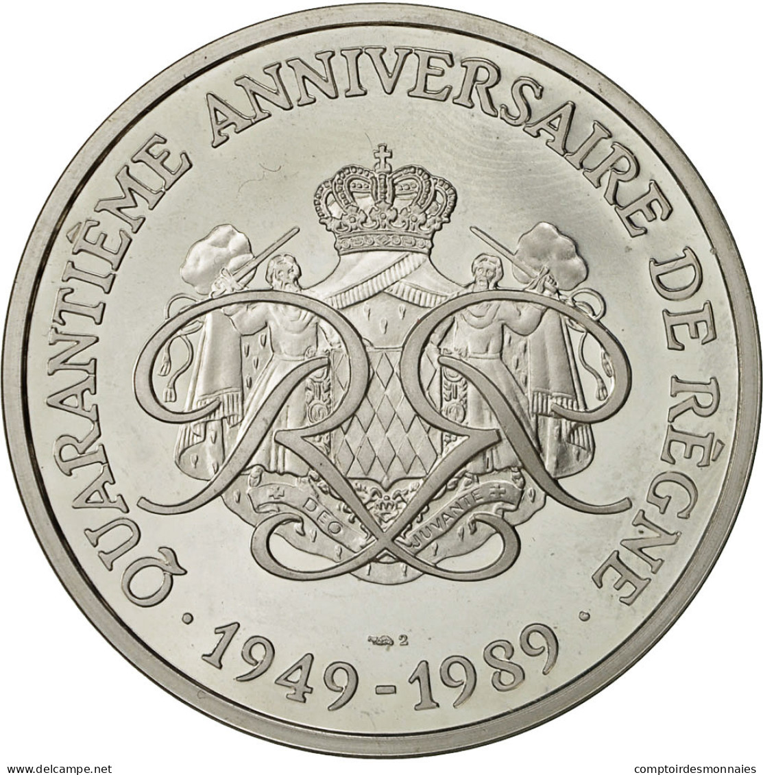 Monaco, Médaille, 40 ème Anniversaire De Rainier III, 1989, SPL, Argent - Other & Unclassified