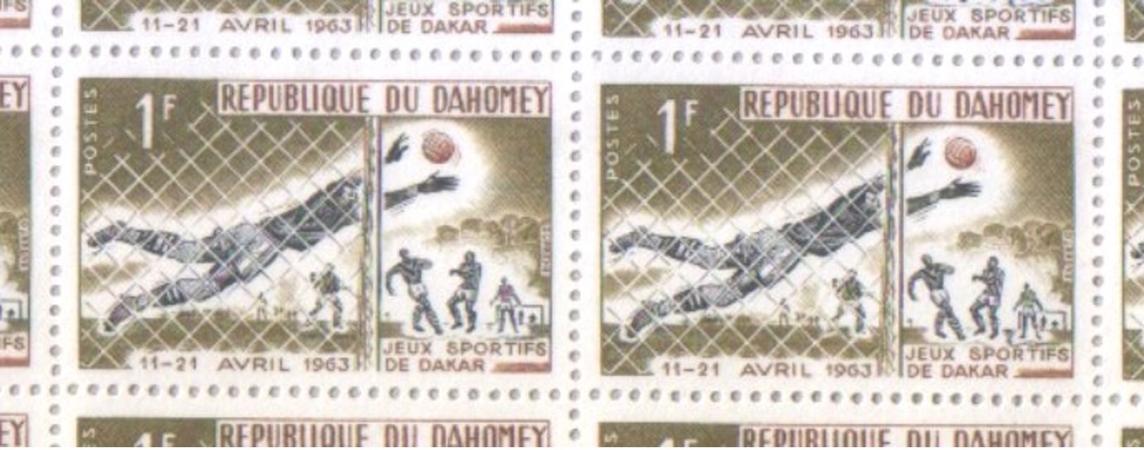 Dahomey 1963 Dakar Sports Football MNH Sheet Feuille 1CFA Stamps - Benin - Dahomey (1960-...)