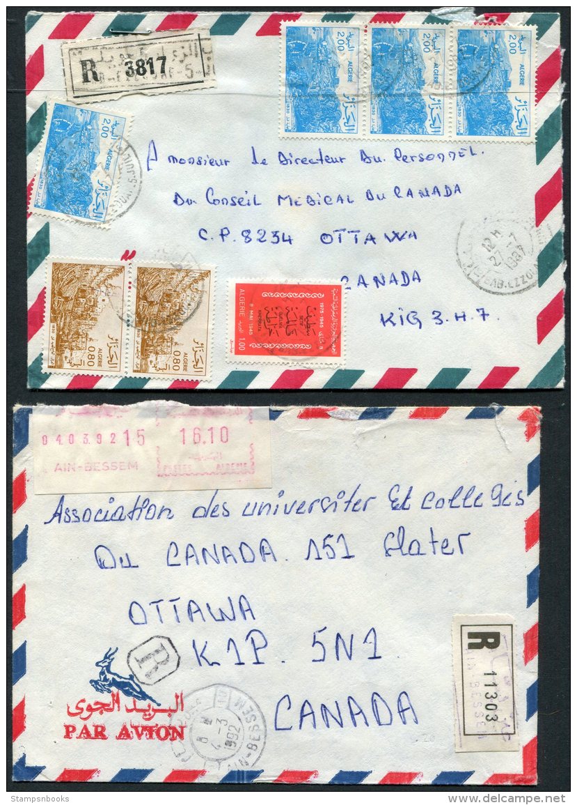 1979-99 Algeria 6 X Registered Airmail Covers - Canada. Medical University Ottawa Montreal - Algeria (1962-...)