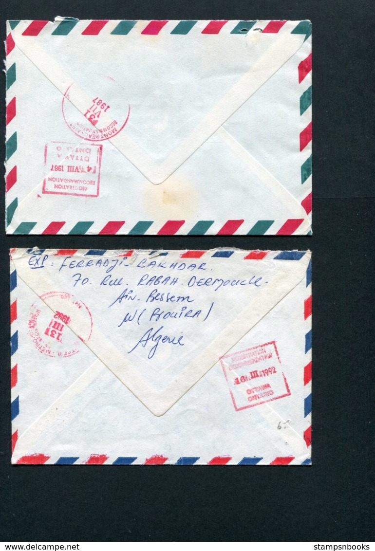 1979-99 Algeria 6 X Registered Airmail Covers - Canada. Medical University Ottawa Montreal - Algeria (1962-...)