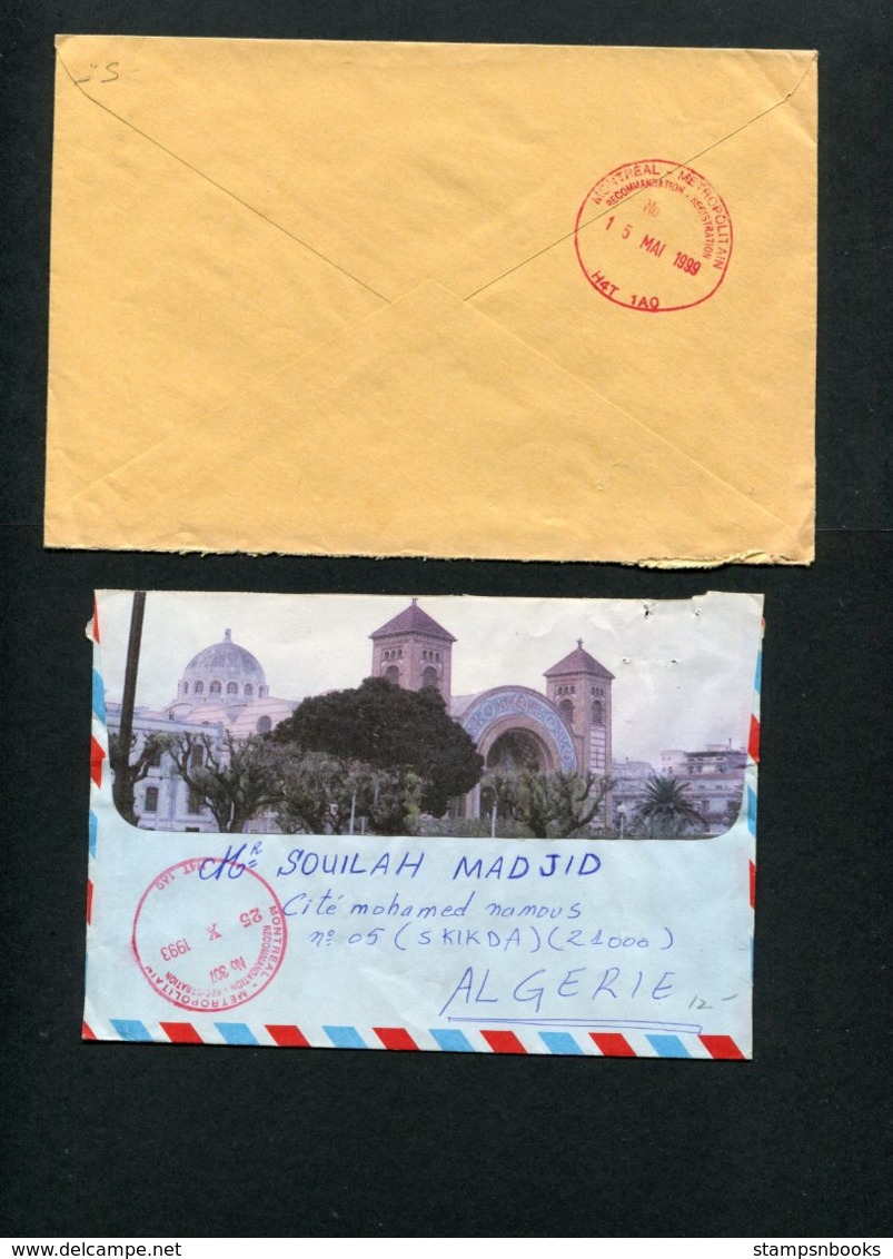 1979-99 Algeria 6 X Registered Airmail Covers - Canada. Medical University Ottawa Montreal - Algeria (1962-...)