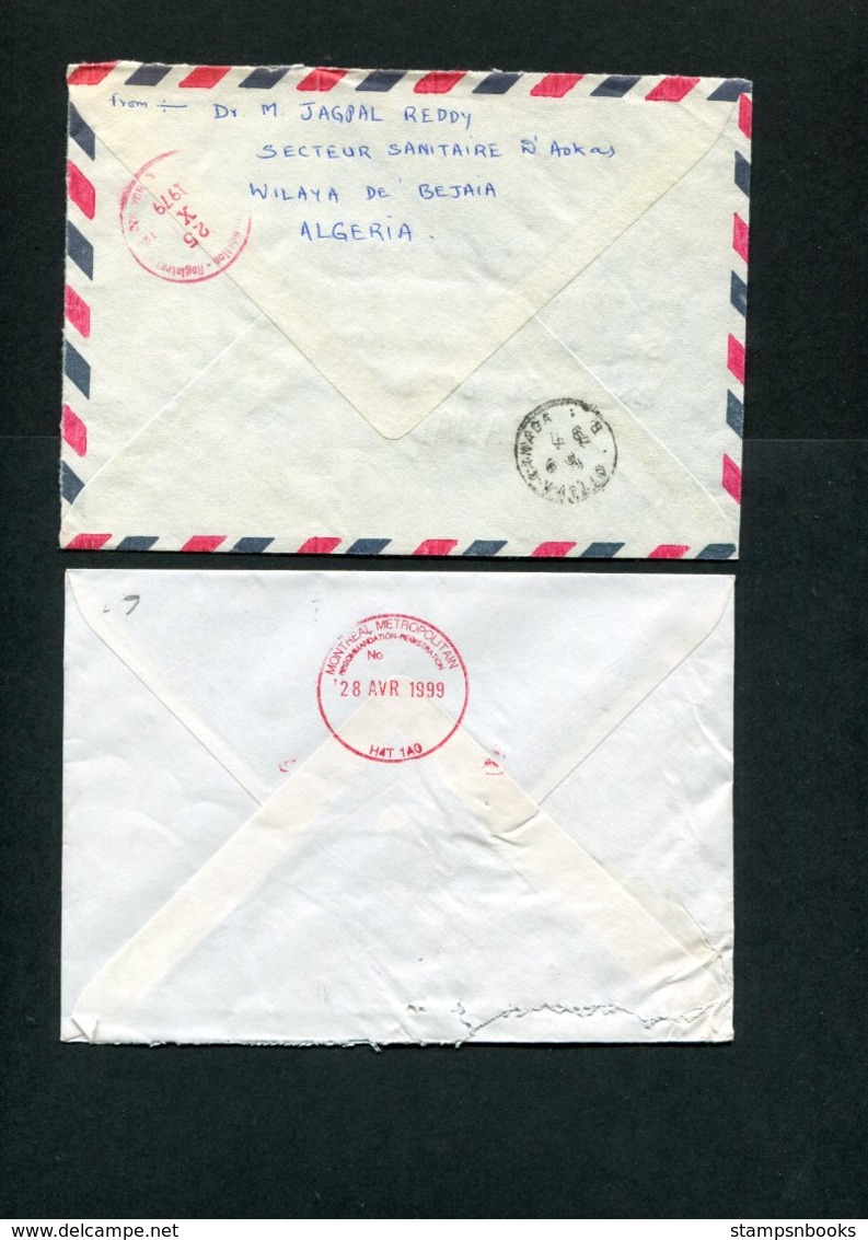 1979-99 Algeria 6 X Registered Airmail Covers - Canada. Medical University Ottawa Montreal - Algeria (1962-...)