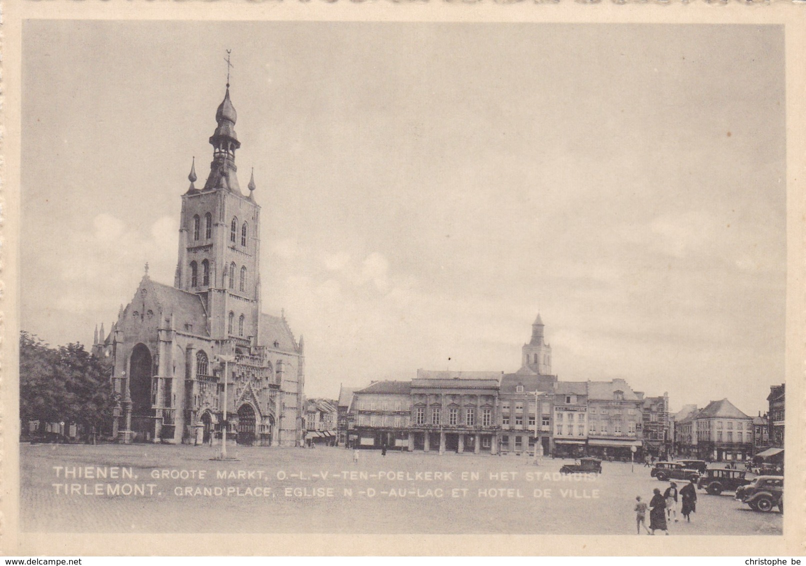 Tienen, Thienen, Grote Markt O.L.V Ten Poelkerk En Het Stadhuis (pk47958) - Tienen