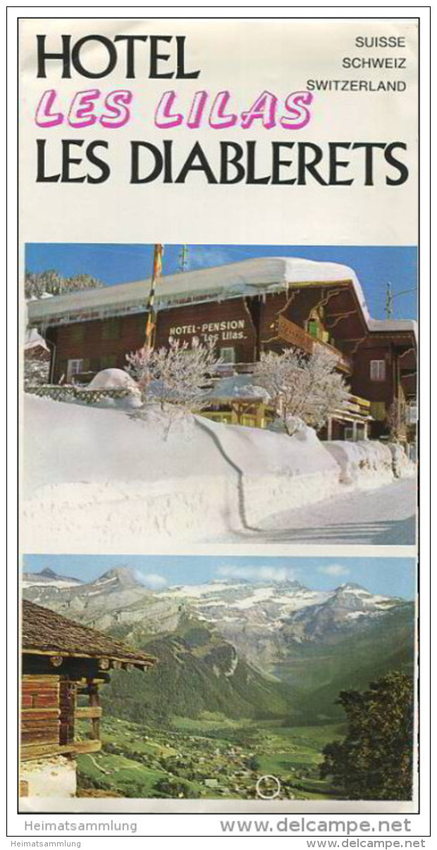 Les Diablerets - Hotel Les Lilas Prop. R. Schaller - Faltblatt Mit 5 Abbildungen - Switzerland