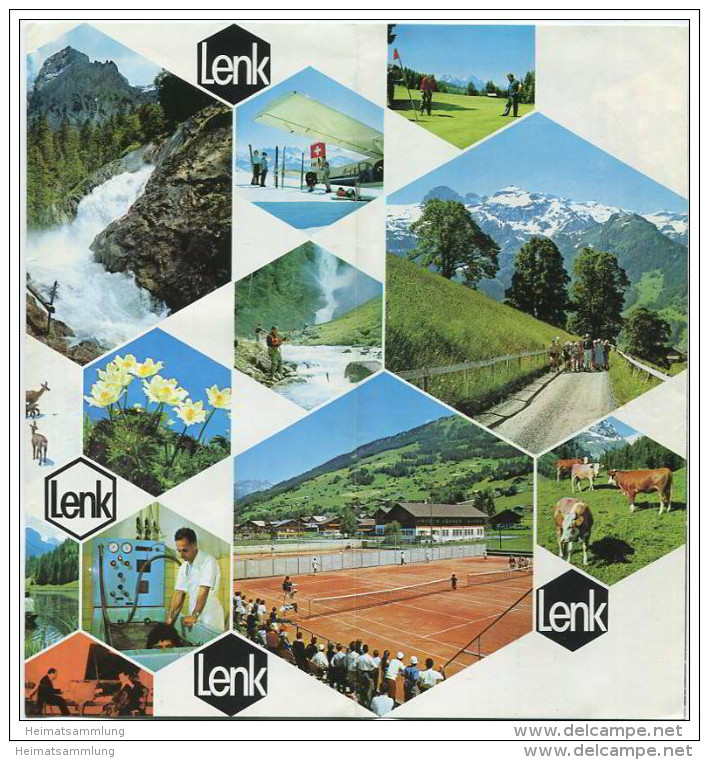 Lenk 1971 - Faltblatt Mit 30 Abbildungen - Hotelliste - Ortsplan - Suiza