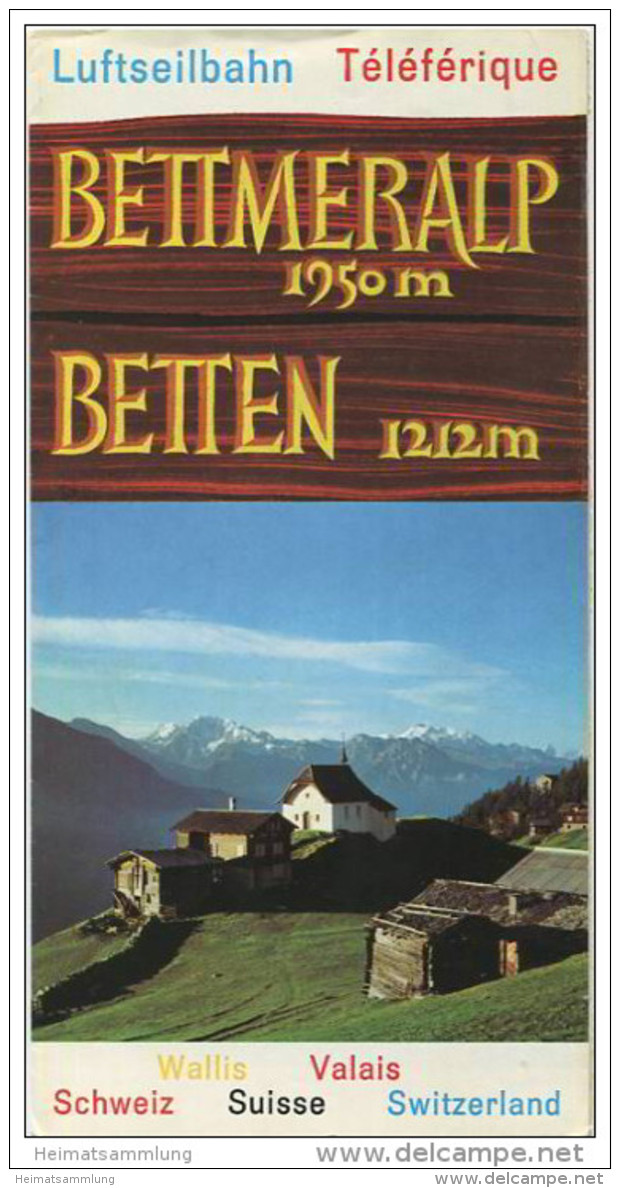 Bettmeralp - Betten - Luftseilbahn - Faltblatt Mit 10 Abbildungen - Relief/M. Bieder - Switzerland