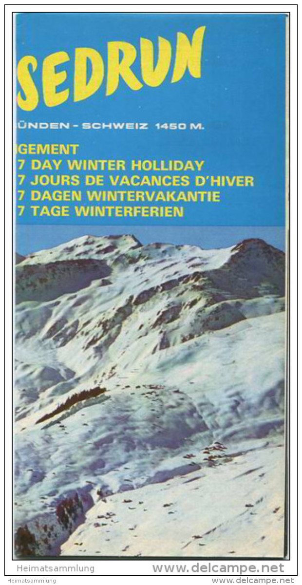 Sedrun 1970 - Poster 42cm X 42cm Gefaltet - Switzerland