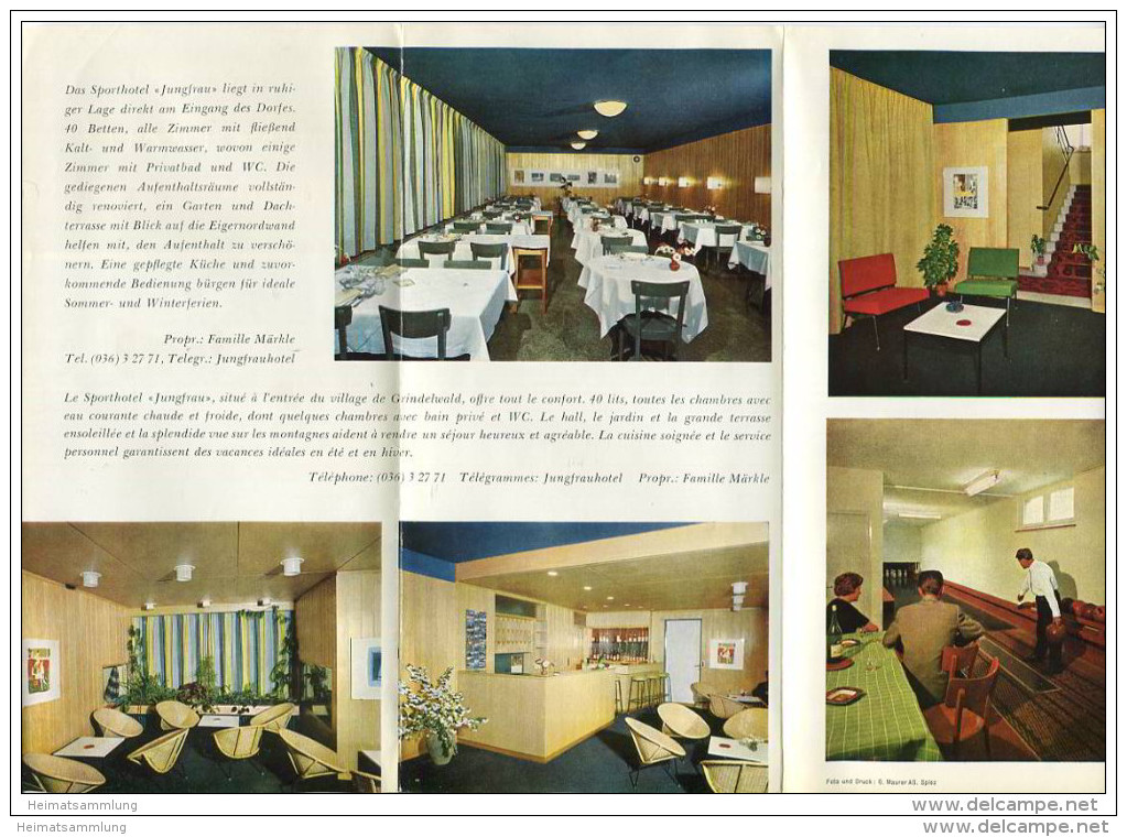 Schweiz - Grindelwald 1967 - Sporthotel Jungfrau - Faltblatt Mit 10 Abbildungen - Reiseprospekte