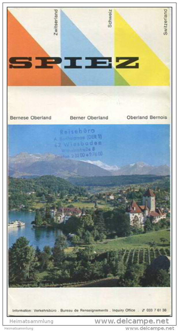 Spiez 1966 - Faltblatt Mit 16 Abbildungen - Hotelverzeichnis Mit Ortsplan - Svizzera