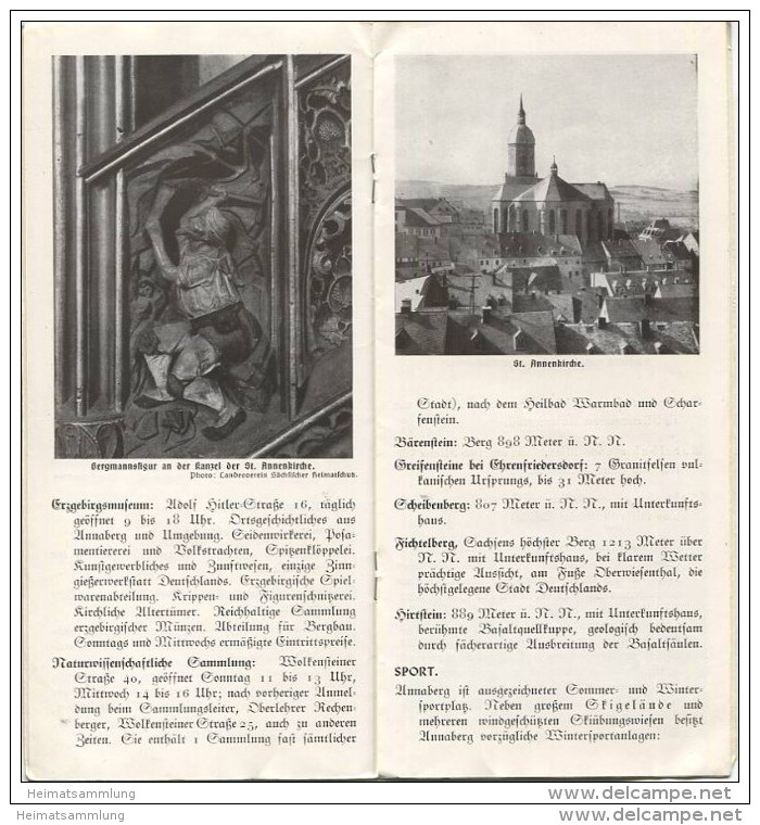 Annaberg Im Erzgebirge 1936 - 8 Seiten Mit 11 Abbildungen - Sajonía