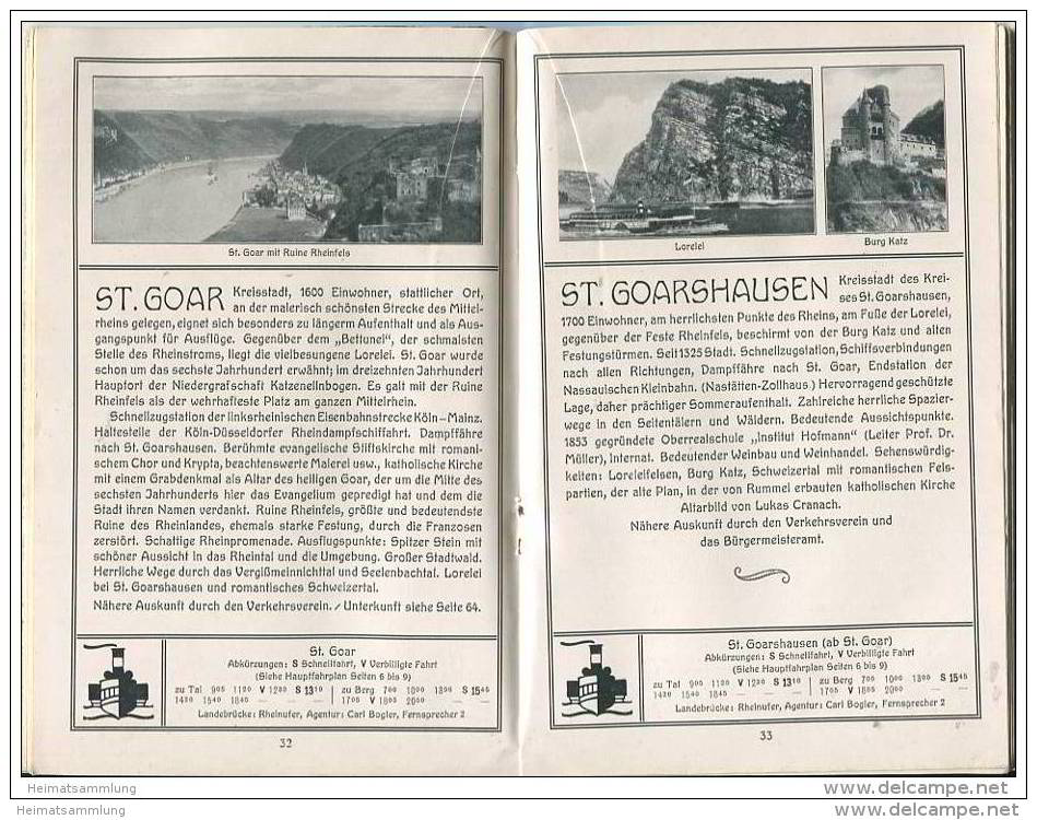 Der Rhein 1927 - 70 Seiten Mit Unzähligen Abbildungen - Ausklappbare Mehrfarbige Karte - Die Hinteren 10 Seiten Sind Ang - Deutschland Gesamt