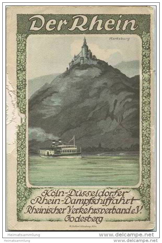 Der Rhein 1927 - 70 Seiten Mit Unzähligen Abbildungen - Ausklappbare Mehrfarbige Karte - Die Hinteren 10 Seiten Sind Ang - Alemania Todos