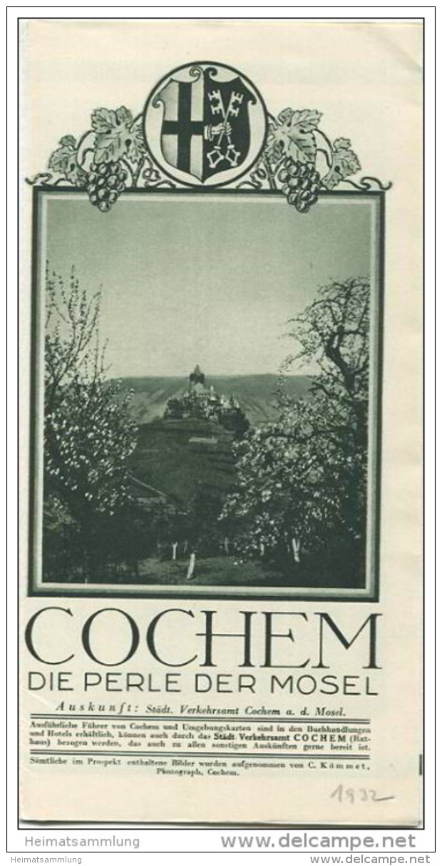 Cochem 1932 - Faltblatt Mit 16 Abbildungen - Hotel- Und Gaststättenverzeichnis - Renania-Palatinat