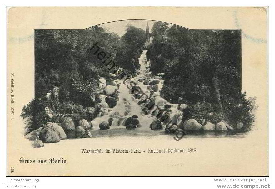 Berlin-Kreuzberg - Wasserfall Im Victoria Park Ca. 1900 - Kreuzberg
