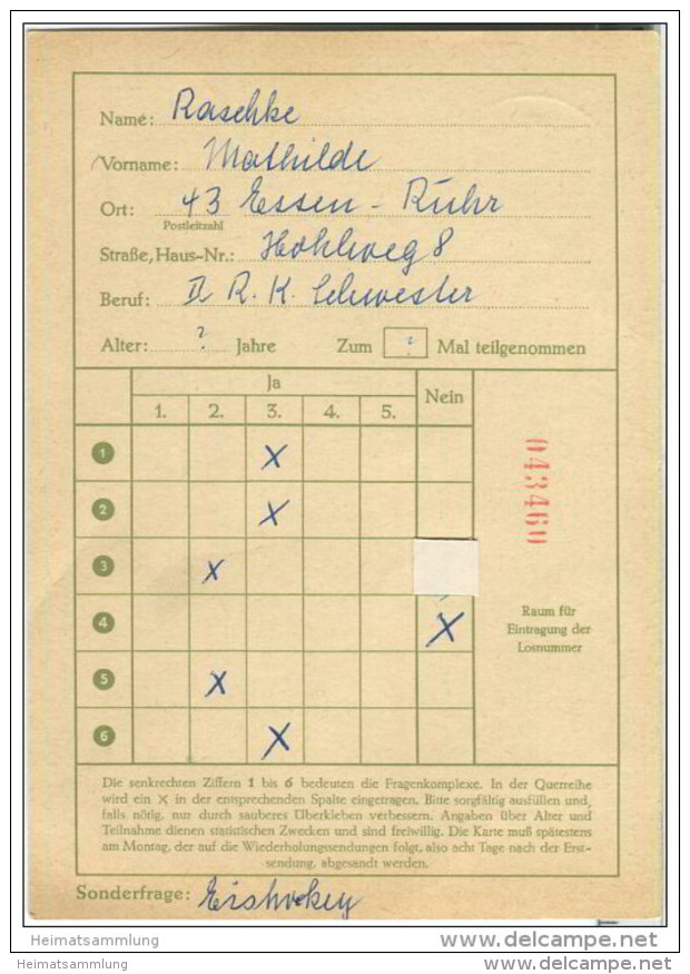 Bund FP9 - Funklotteriekarte - Gelaufen 1963 - Postkarten - Gebraucht