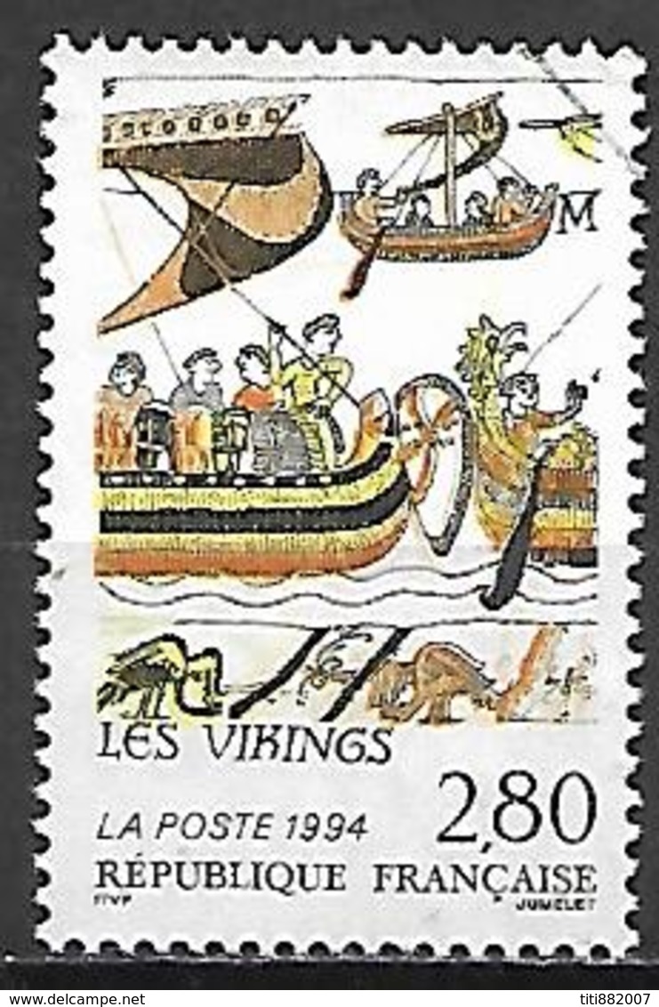 FRANCE   -   1994.    Y&T N° 2866 Oblitéré.   Les Vikings  /  Tapisserie  /  Bateaux - Used Stamps
