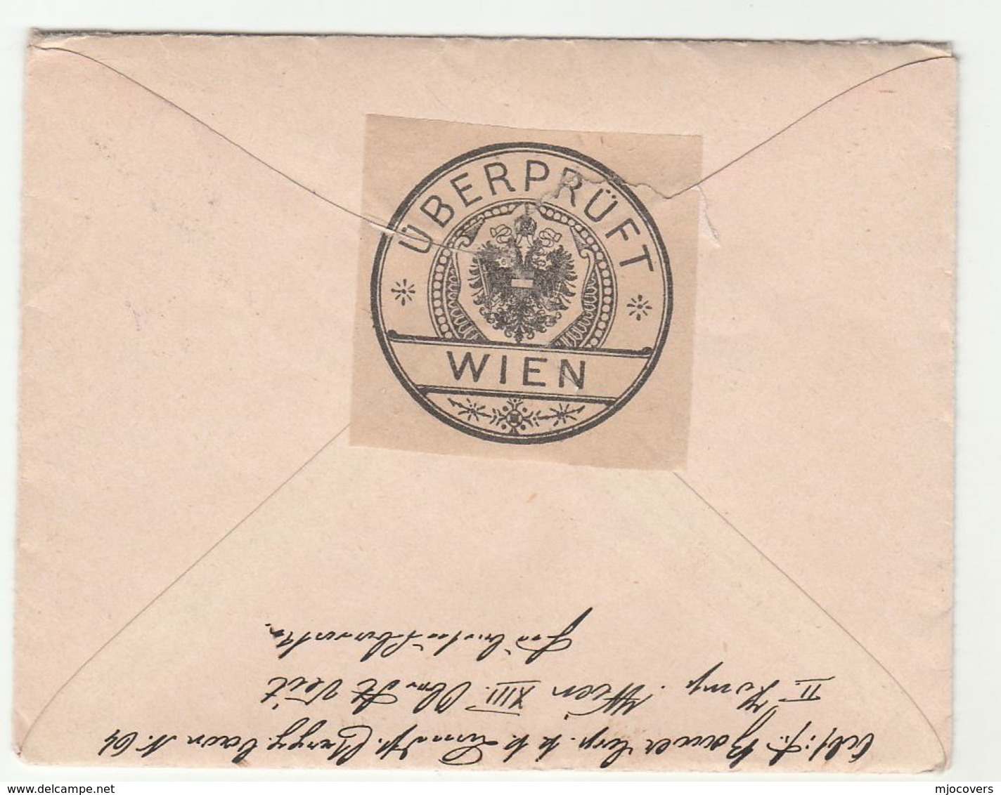 1915 AUSTRIA Cover UBERPRUFT WIEN CENSOR LABEL On  The Back  Censored Stamps - Covers & Documents