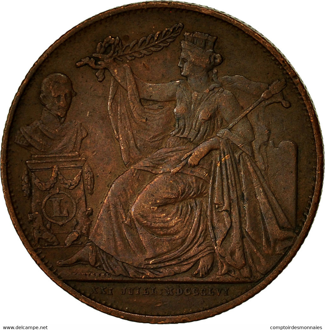 Belgique, Médaille, 25 ème Anniversaire Du Roi Léopold Ier, 1856, TTB, Cuivre - Autres & Non Classés