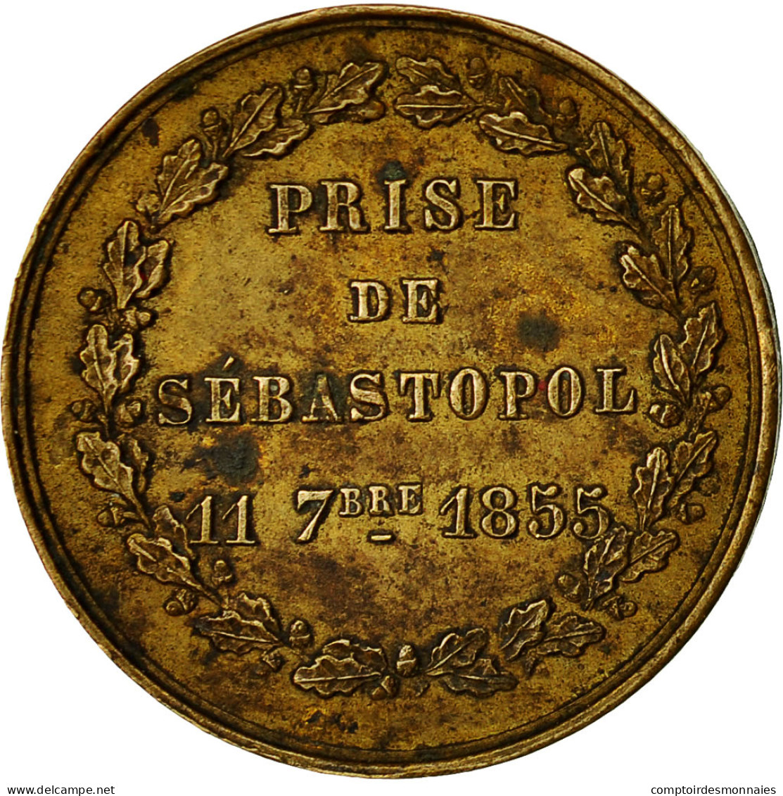 France, Médaille, Napoléon III, Prise De Sébastopol, 1855, Robineau, TTB+ - Autres & Non Classés