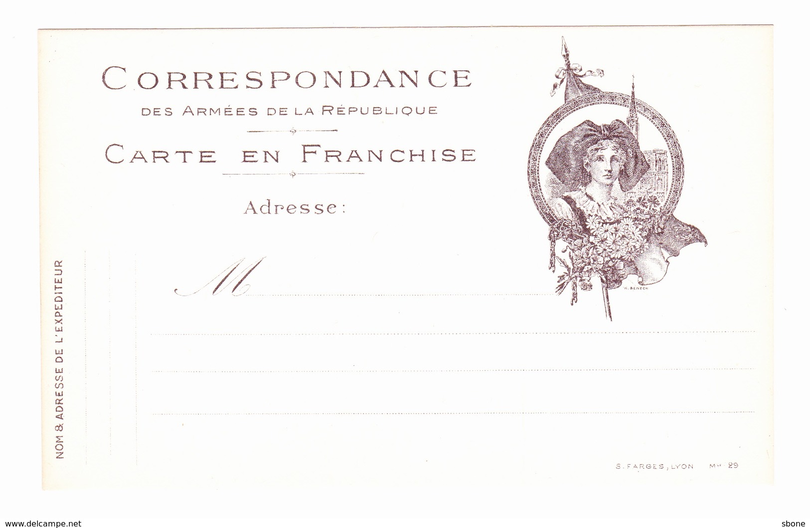 Carte En Franchise Militaire - Editions Farges - Alsacienne - Lettres & Documents