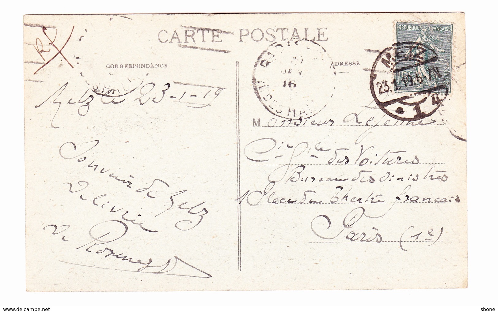 Cachet Allemand Récupéré Metz Sur Carte Postale Le Prophète Guillaume II - Guerre De 1914-18