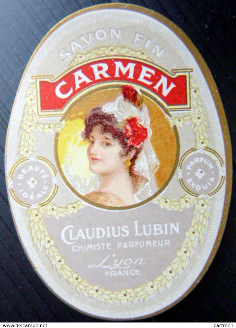 QUATRE ETIQUETTES DE PARFUM ANCIENNES PERFUME ART NOUVEAU CARMEN CLAUDIUS LUBIN TRES BON ETAT - Etiquettes