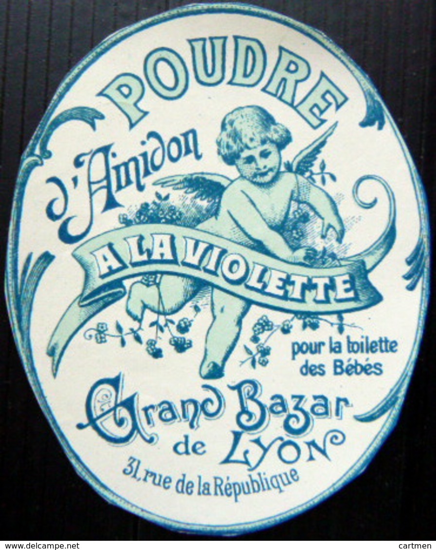 ETIQUETTE DE PARFUM TRES ANCIENNE PERFUME POUDRE AMIDON A LA VIOLETTE TRES BON ETAT - Etiquettes