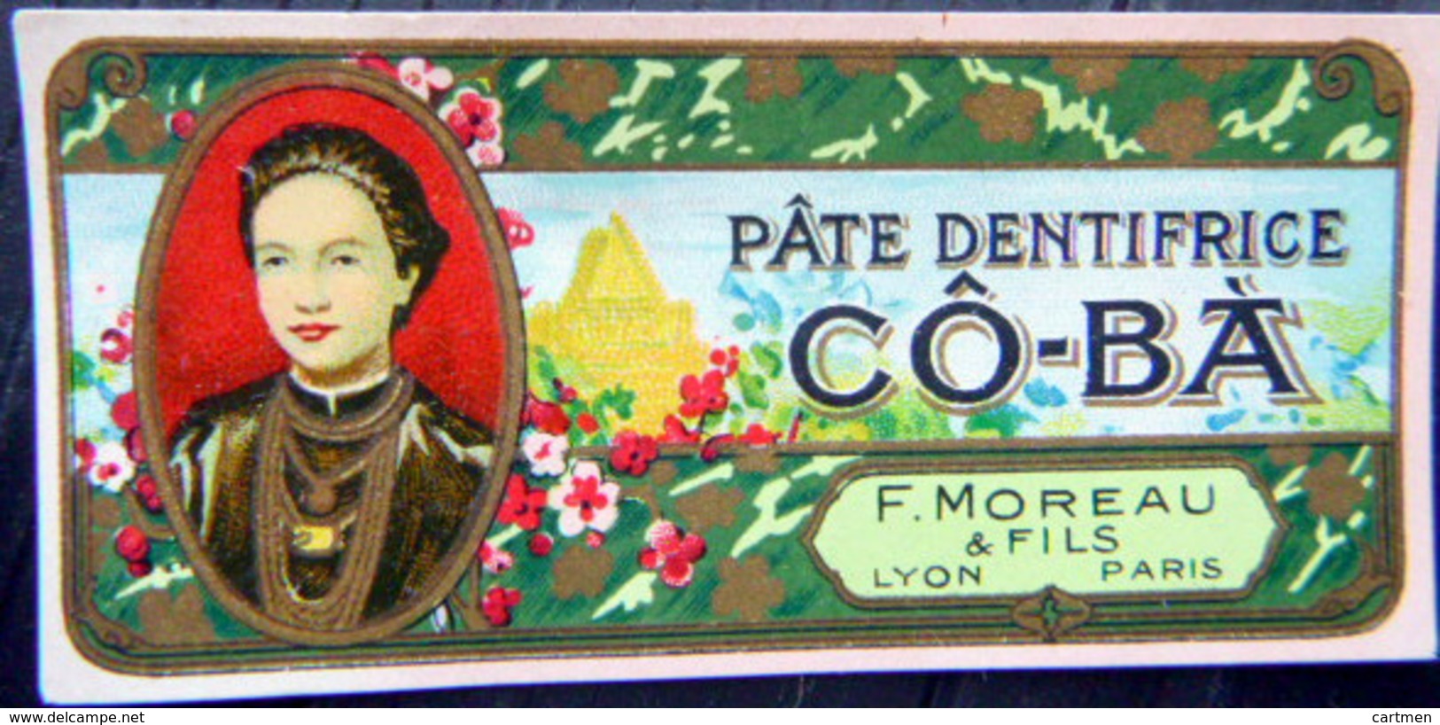 ETIQUETTE DE PARFUM CHINE CHINA PATE DENTIFRICE  ANCIENNE PERFUME DENTISTE PARIS  TRES BON ETAT - Etiquettes