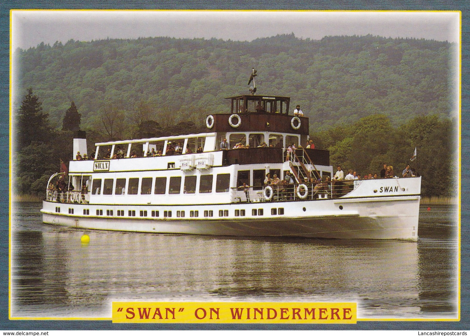 Postcard Swan On Windermere Pleasure Cruiser / Ship [ John Hinde ]  My Ref  B22672 - Other & Unclassified