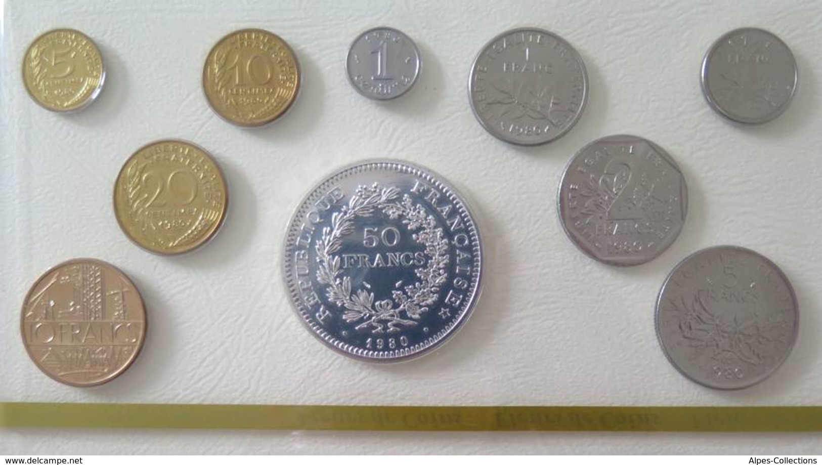 0031 - COFFRET FLEURS DE COINS - FRANCS - 1980 - 1 Centime à 50 Francs - Autres & Non Classés