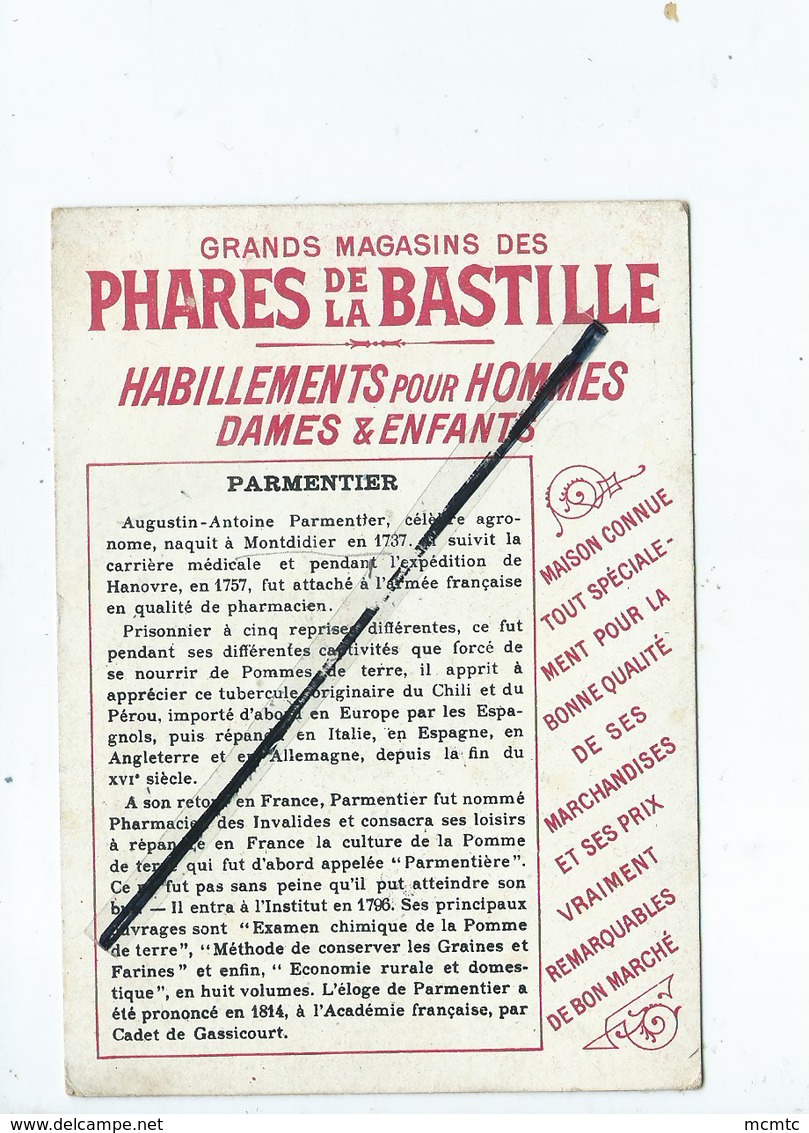 Chromos - Biographie Parmentier - Montdidier - Pommes De Terre - Phares De La Bastille - Habillement - Other & Unclassified