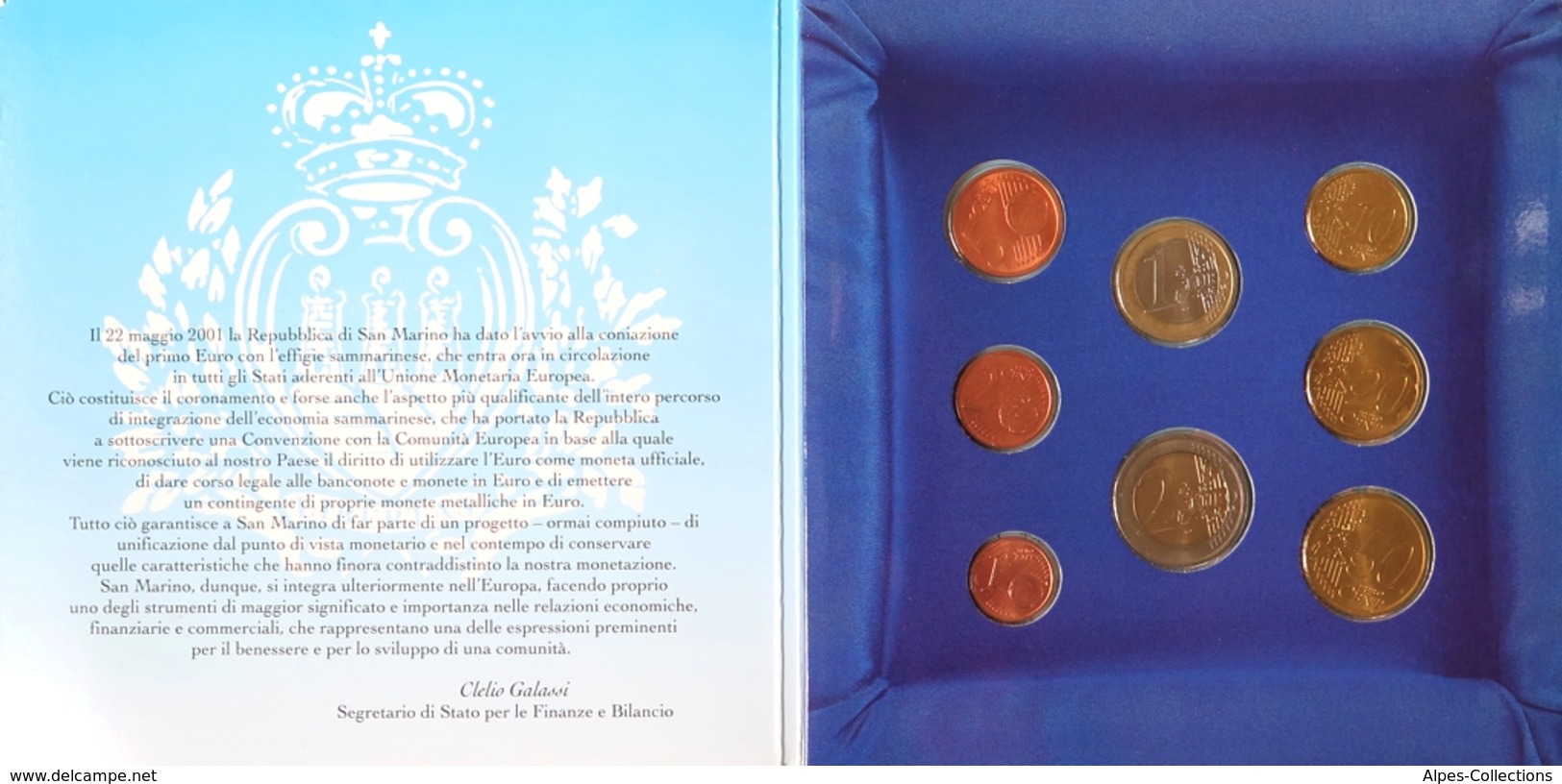 SAX2002.1 - COFFRET BU SAINT MARIN - 2002 - 1 Cent à 2 Euros - San Marino