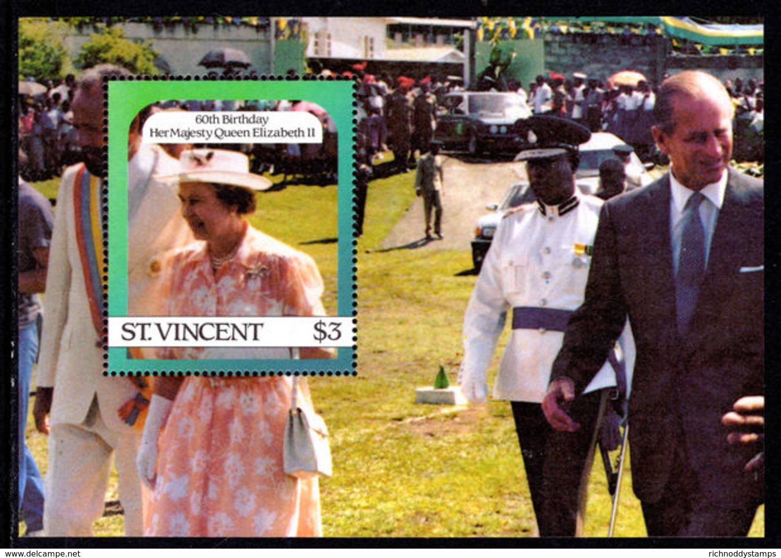 St Vincent 1986 Queens 60th Birthday 2nd Issue Souvenir Sheet Unmounted Mint. - St.Vincent (1979-...)