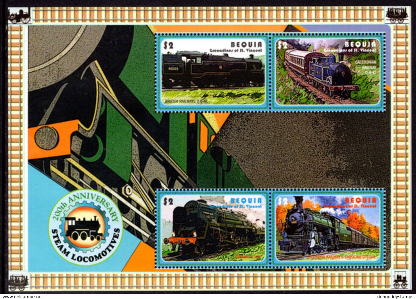 Bequia 2004 Trains British Railways Souvenir Sheet Unmounted Mint. - St.Vincent & Grenadines