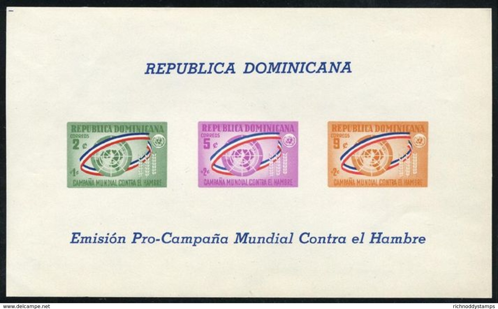 Dominican Republic 1963 Freedom From Hunger Souvenir Sheet Lightly Mounted Mint. - Dominican Republic