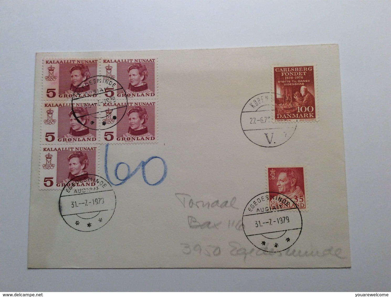 Greenland 1978-79 Four RARE POSTAGE DUE Cover (Grönland Brief Lettre Timbre Taxe Denmark - Marcofilie