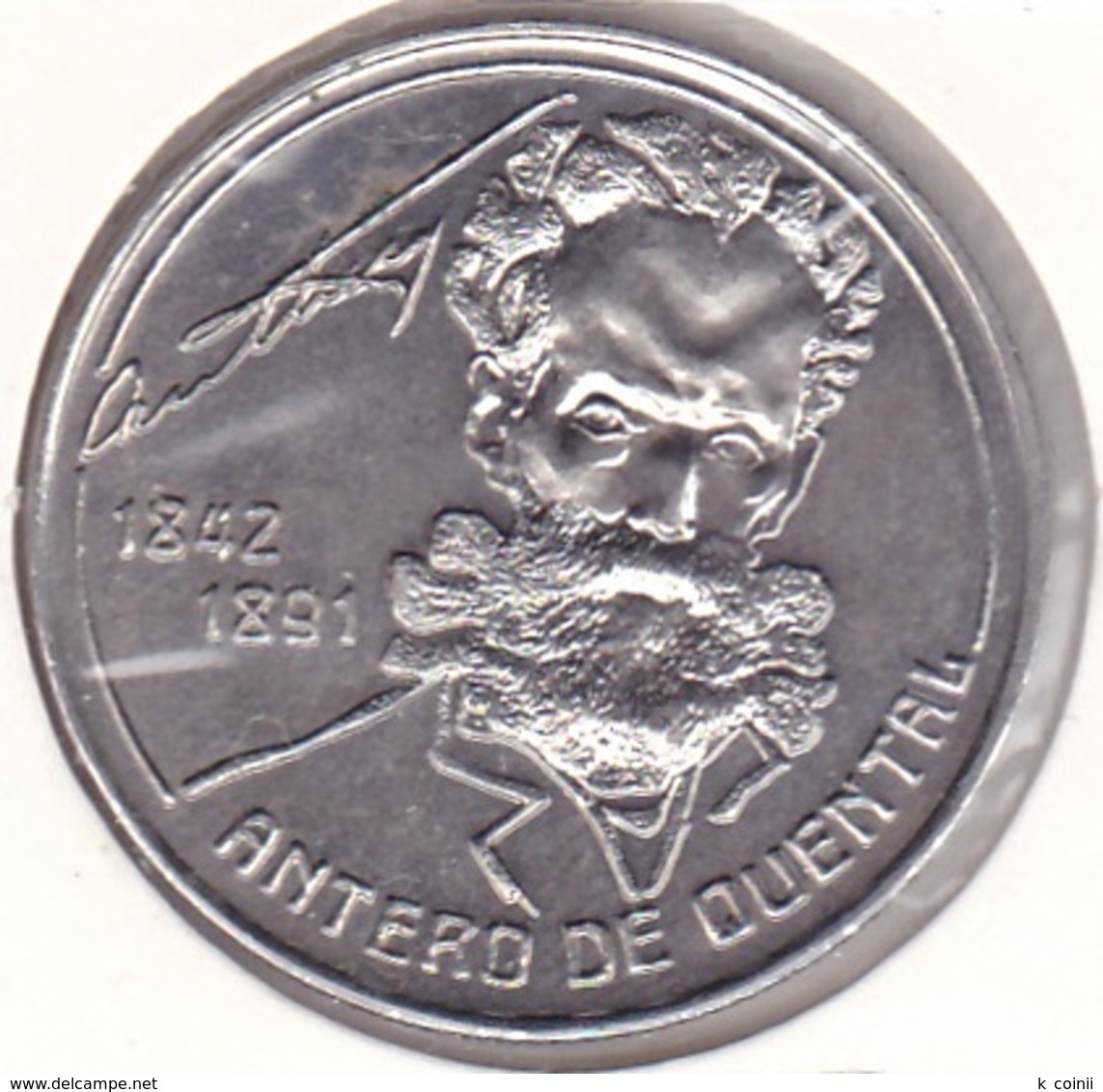 Azores - 100 Escudos (100$00) 1991 - Antero Quental -UNC - Açores