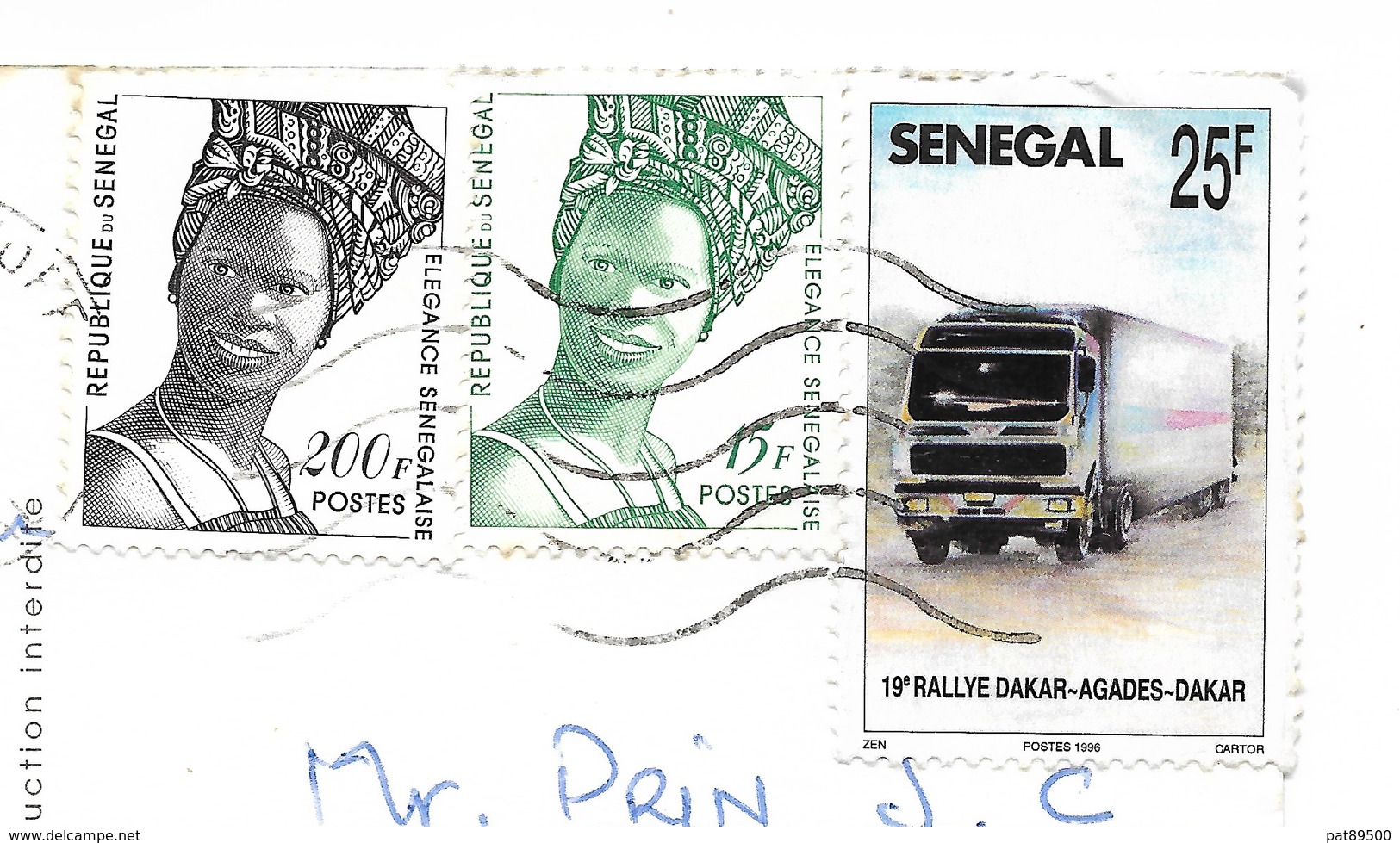 SENEGAL Souvenir Carte Du Pays / CPM Voyagée 1997 / Légère Pliure !! / 3 T Dont 19 ème DAKAR-AGADES-DAKAR - Sénégal