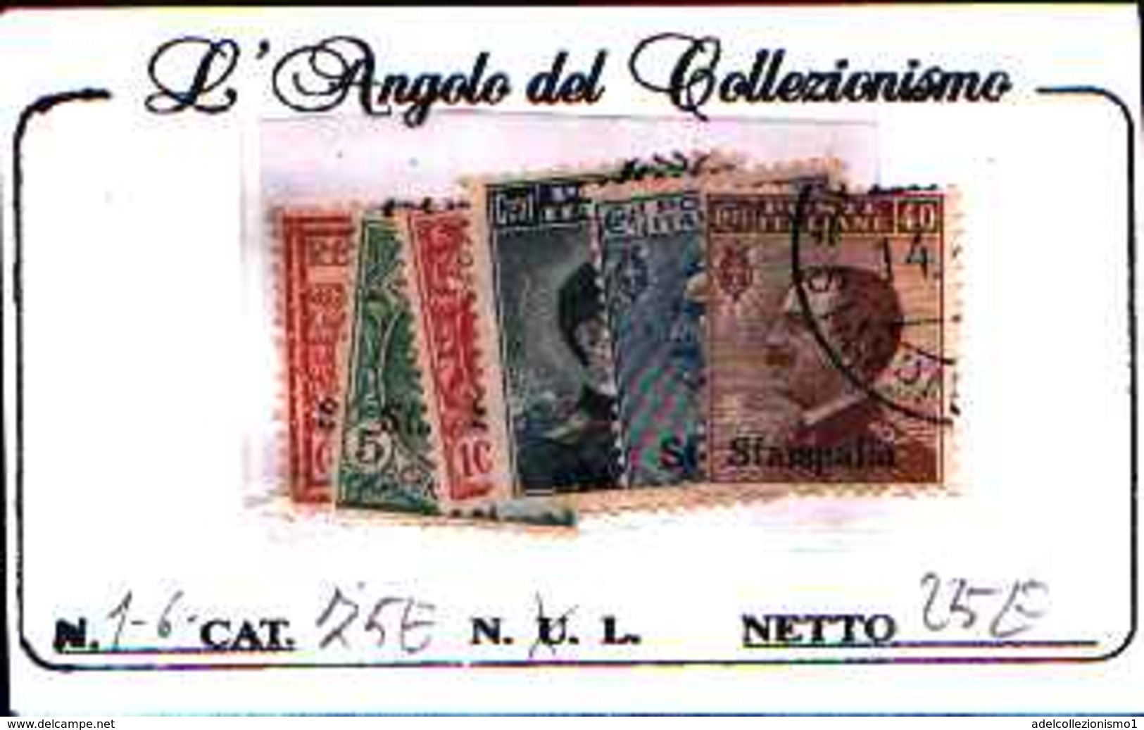 84977) EGEO-STAMPALIA-Serie Ordinaria  SOPRA STAMPATA-6. VALORI- N.1-6-USATI - Egée (Stampalia)