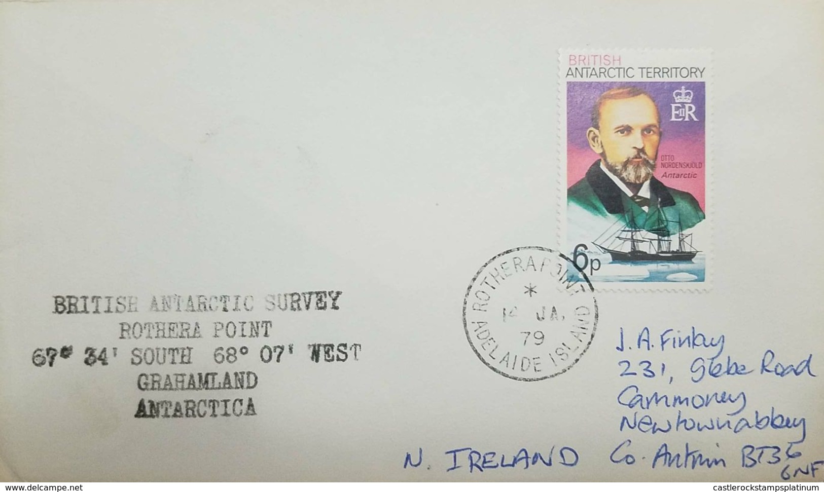 L) 1979 BRITISH ANTARCTIC TERRITORY, OTTO NORDESKJOLD, BOAT, PEOPLE, CIRCULATED COVER FROM BRITISH ANTARCTIC TERRITORY - FDC