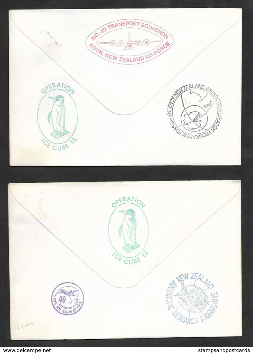 Nouvelle-Zélande 6 lettres signés Operation Icecube Scott Base Ross Dependency antarctique 1976 antarctica signed covers