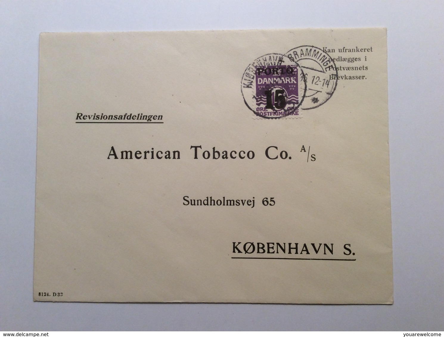 Denmark 1936 Postage Due „American Tobacco“ Cover From BRAMMINGE (lettre Brief Lösenmarken Porto Danmark - Segnatasse