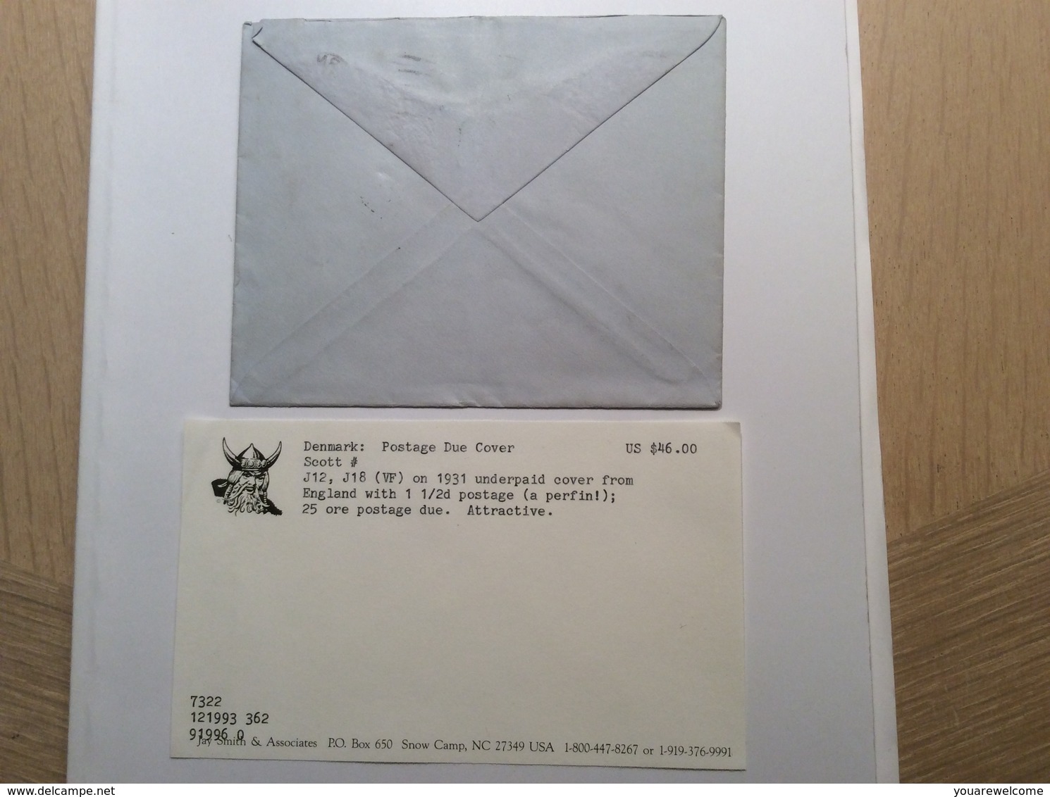 Denmark 1931 Postage Due Cover From GB FARNHAM > Kolding (lettre Brief Perfin Lösenmarken Porto Danmark - Segnatasse