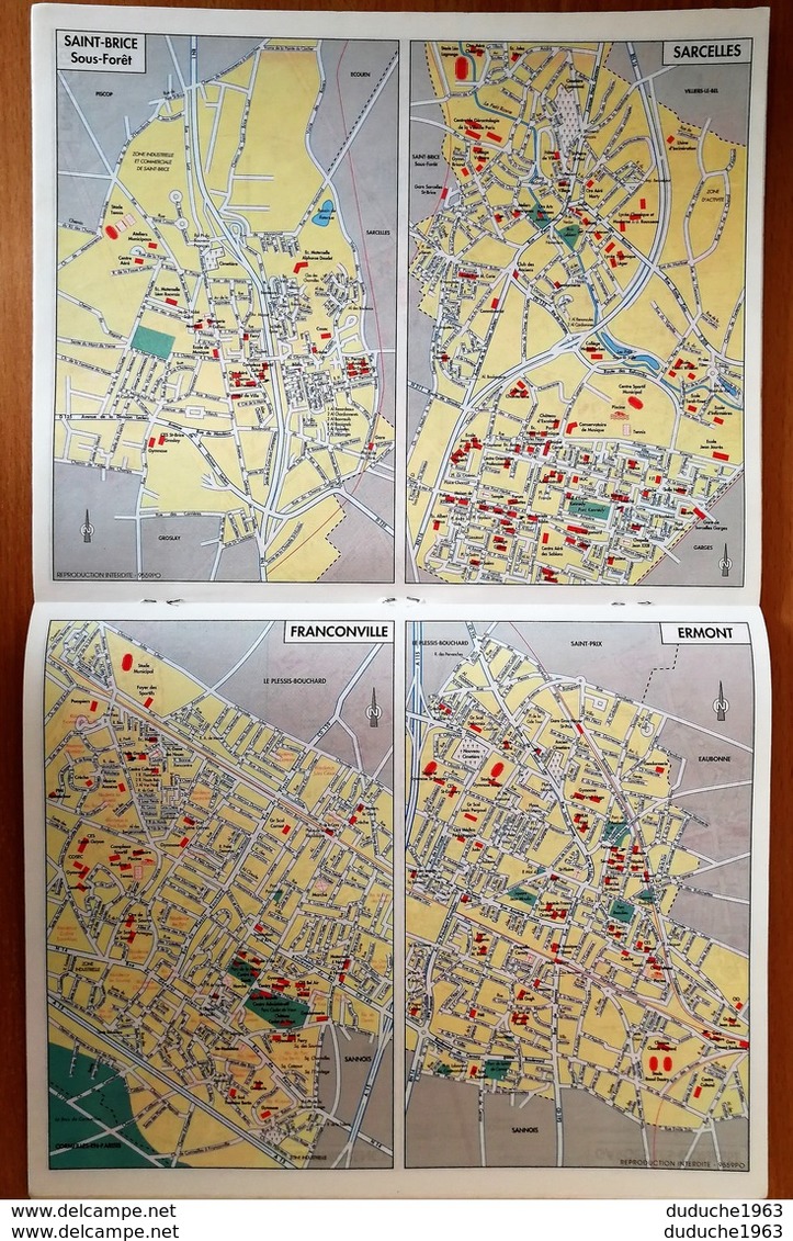 Calendrier La Poste - Almanach: 95. Val D'Oise 1995. Plan Paris,RER,métro,banlieue - Grossformat : 1991-00