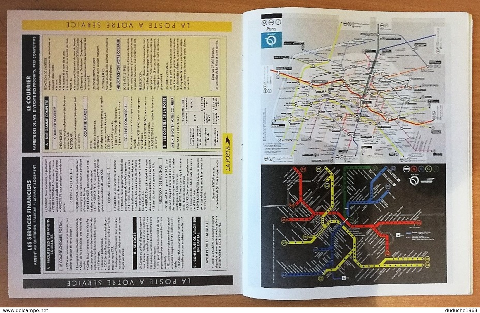 Calendrier La Poste - Almanach: 95. Val d'Oise 1995. Plan Paris,RER,métro,banlieue