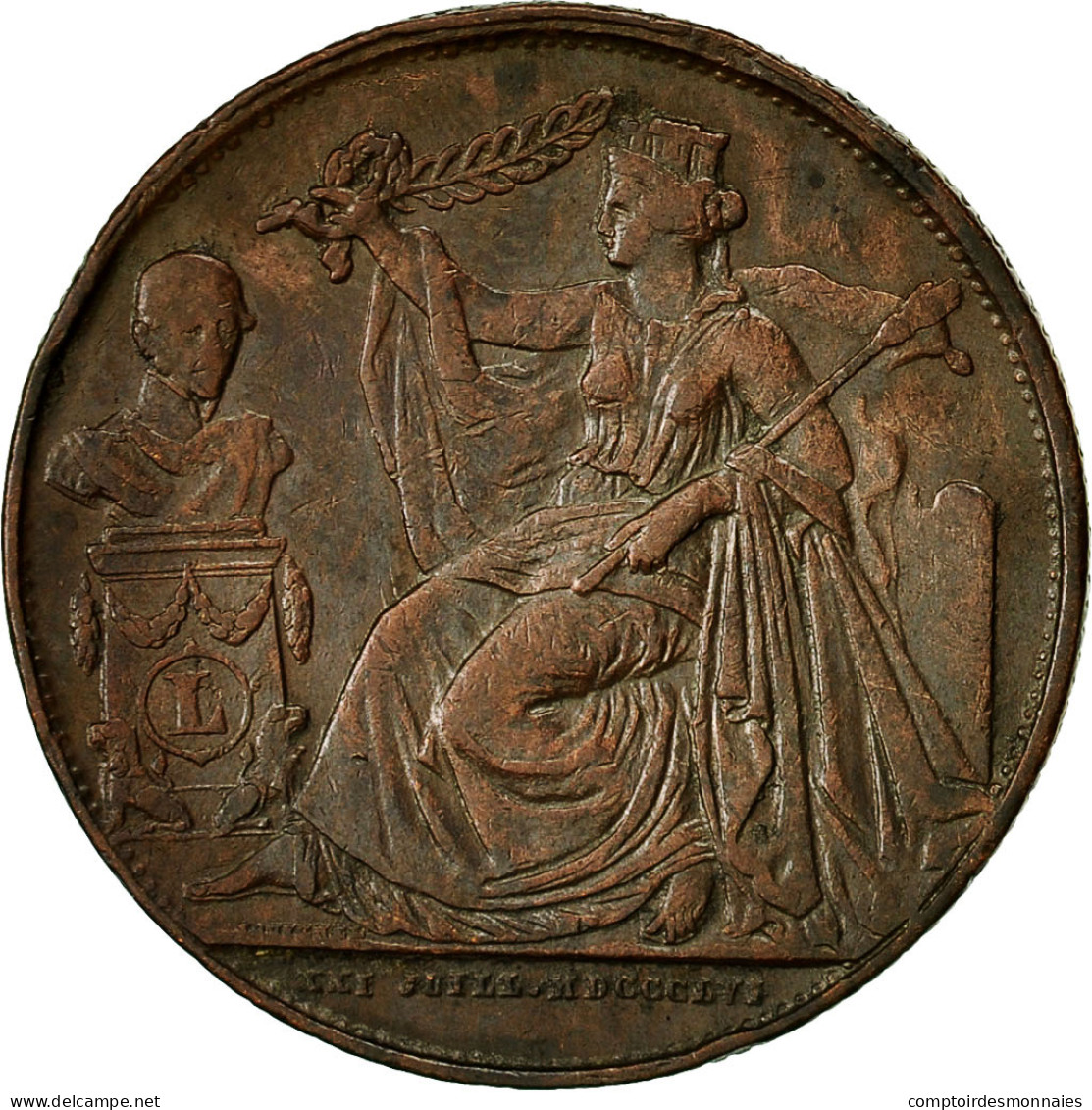 Belgique, Médaille, 25 ème Anniversaire Du Roi Léopold Ier, 1856, TTB+ - Autres & Non Classés