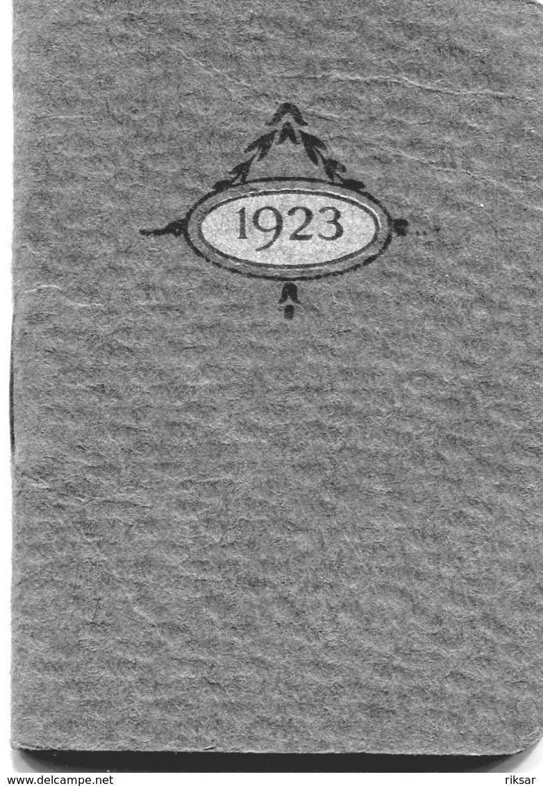 CALENDRIER 1923 - Petit Format : 1921-40