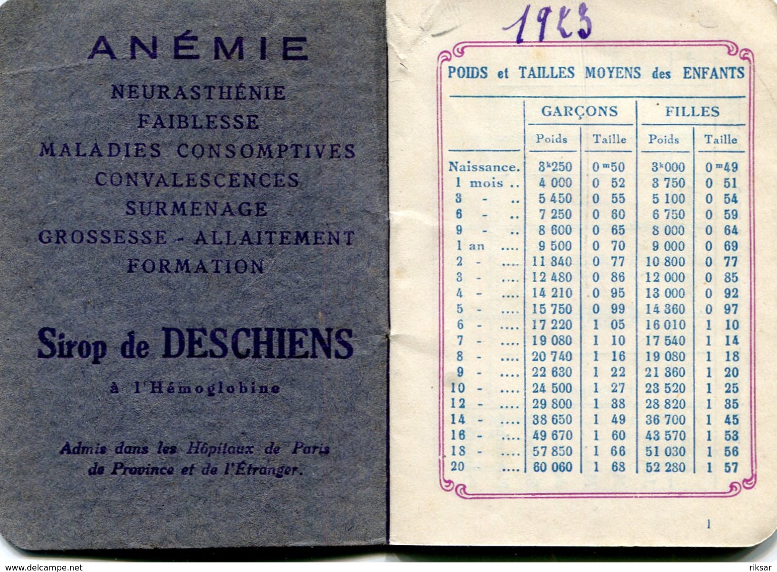 CALENDRIER 1923 - Small : 1921-40